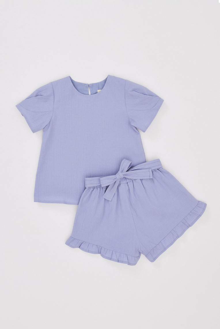 Seersucker Puff Sleeve Top