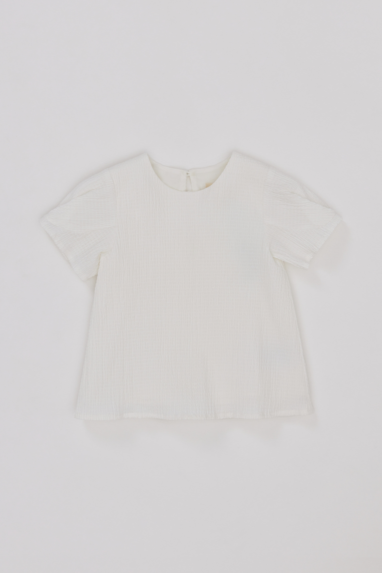 Seersucker Puff Sleeve Top