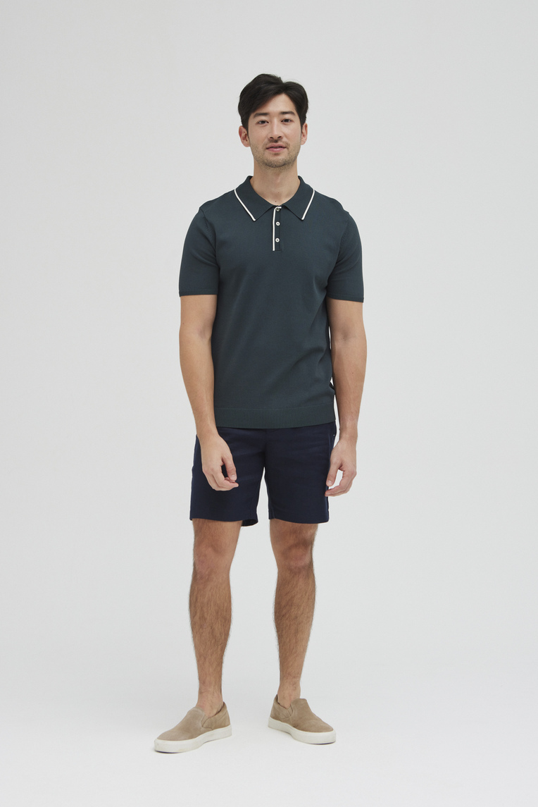 Contrast Collared Knit Shirt