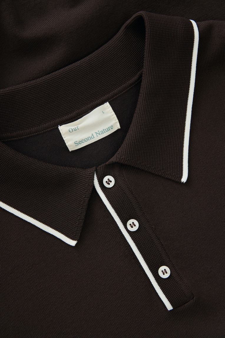 Contrast Collared Knit Shirt