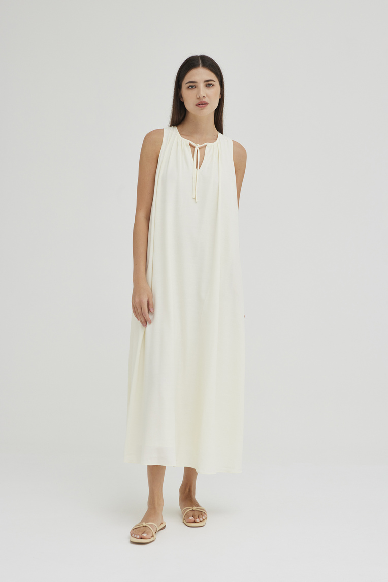 Rayon Gathered Tent Dress