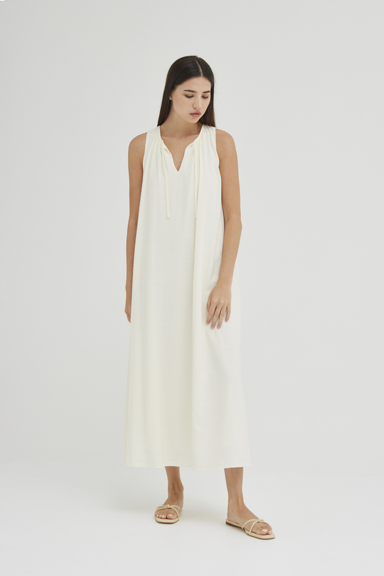 Rayon Gathered Tent Dress