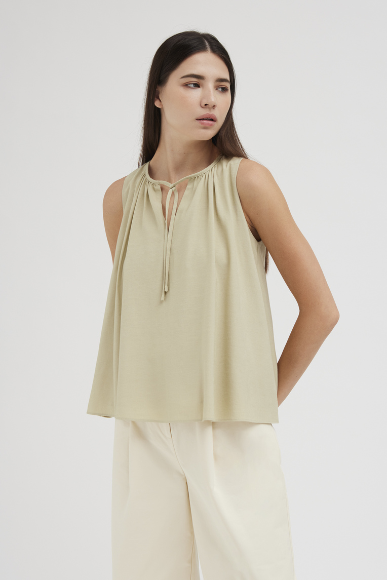 Rayon Gathered Tent Top