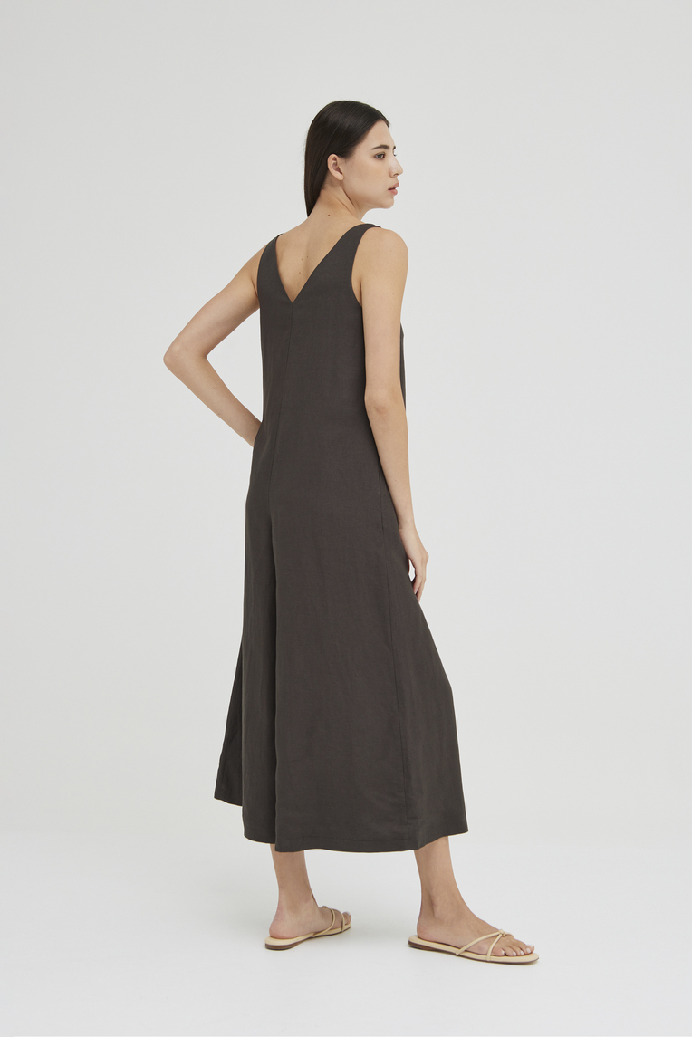 Linen V-Neck Jumpsuit