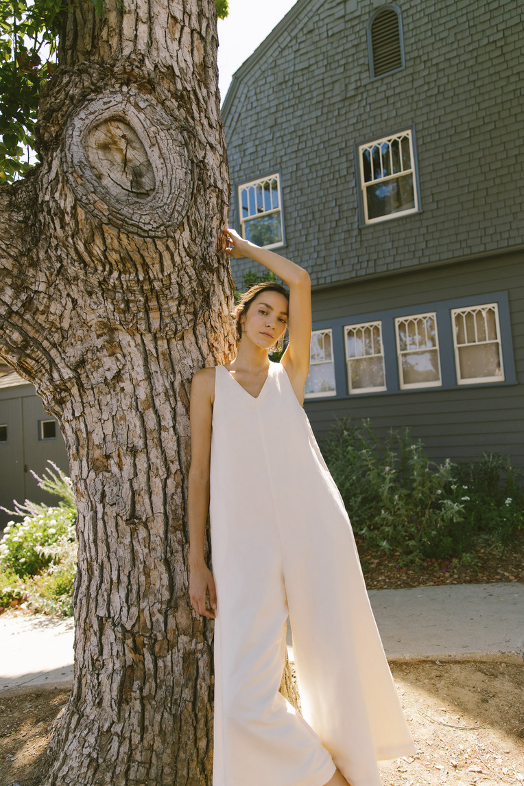 Linen V-Neck Jumpsuit