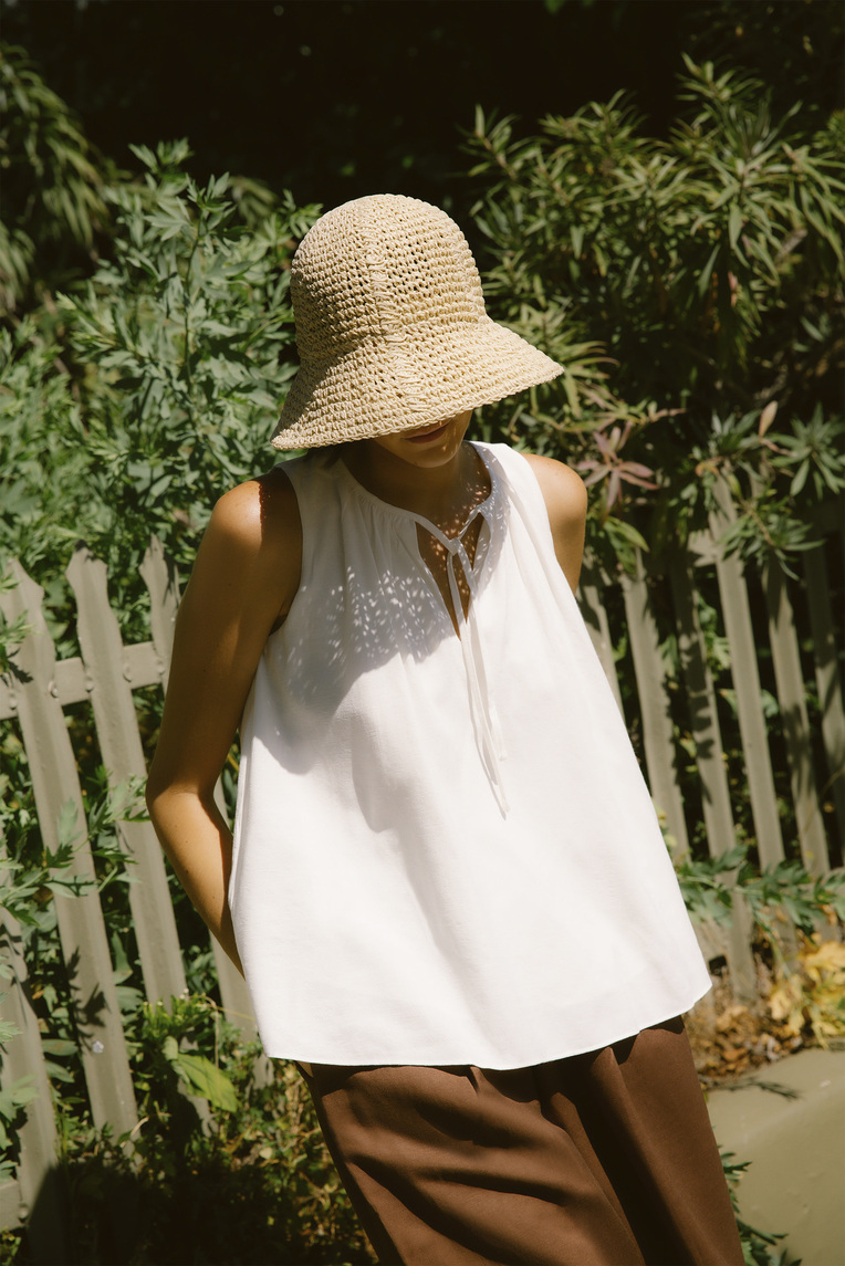 Rayon Gathered Tent Top