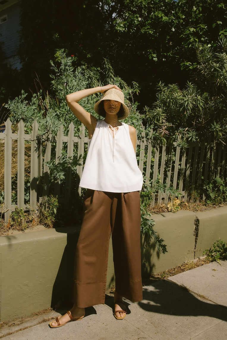 Rayon Gathered Tent Top