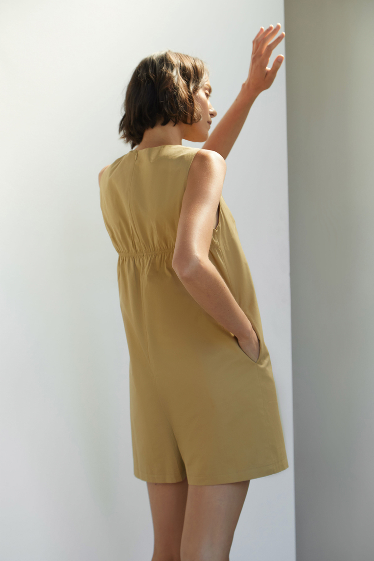 Organic Cotton Gathered Romper