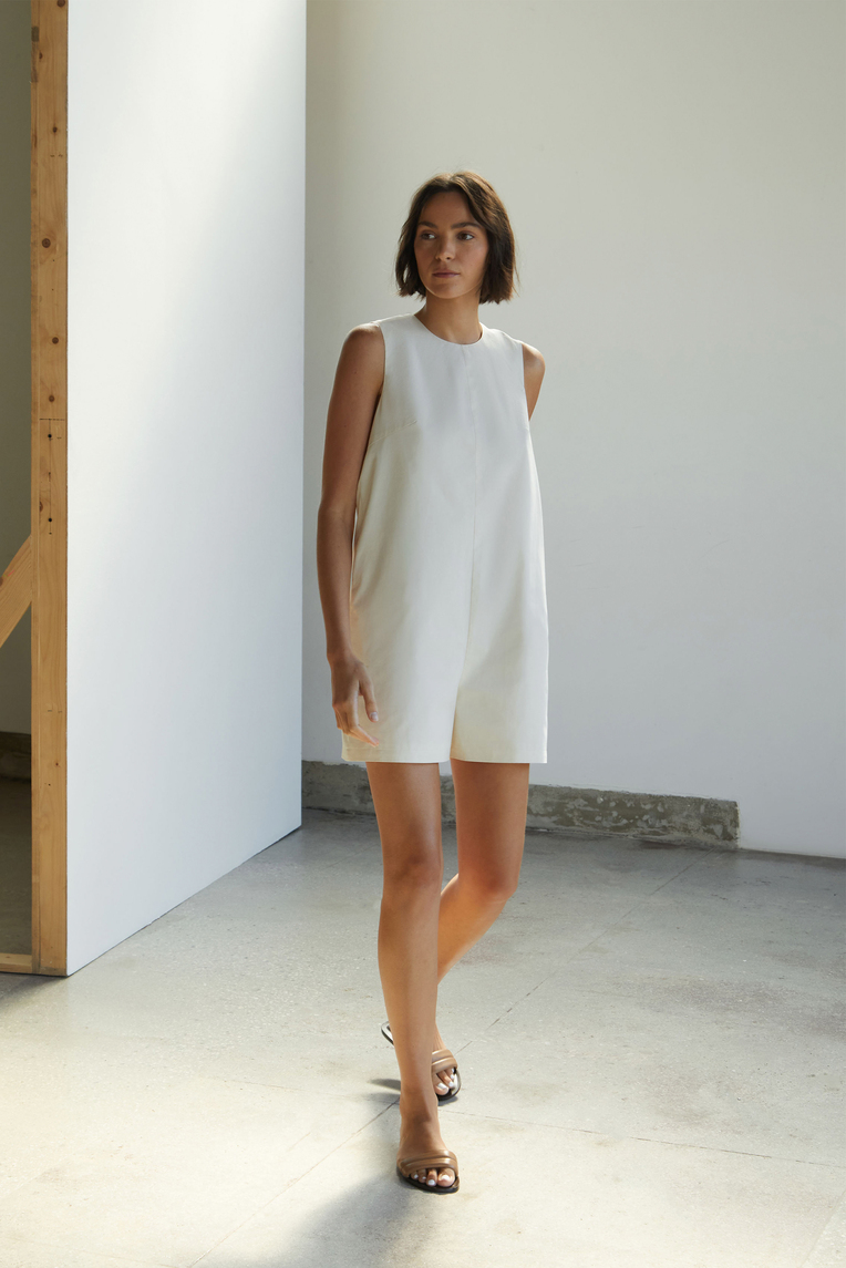 Organic Cotton Gathered Romper