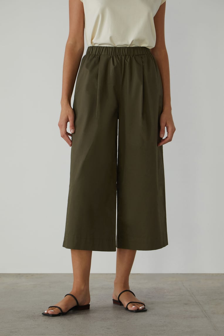 Organic Cotton Pleat Culottes