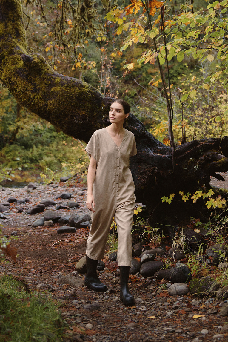 Viscose V-Neck Jumpsuit