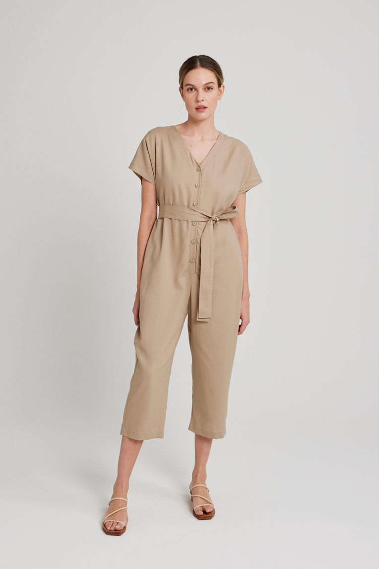 Viscose V-Neck Jumpsuit