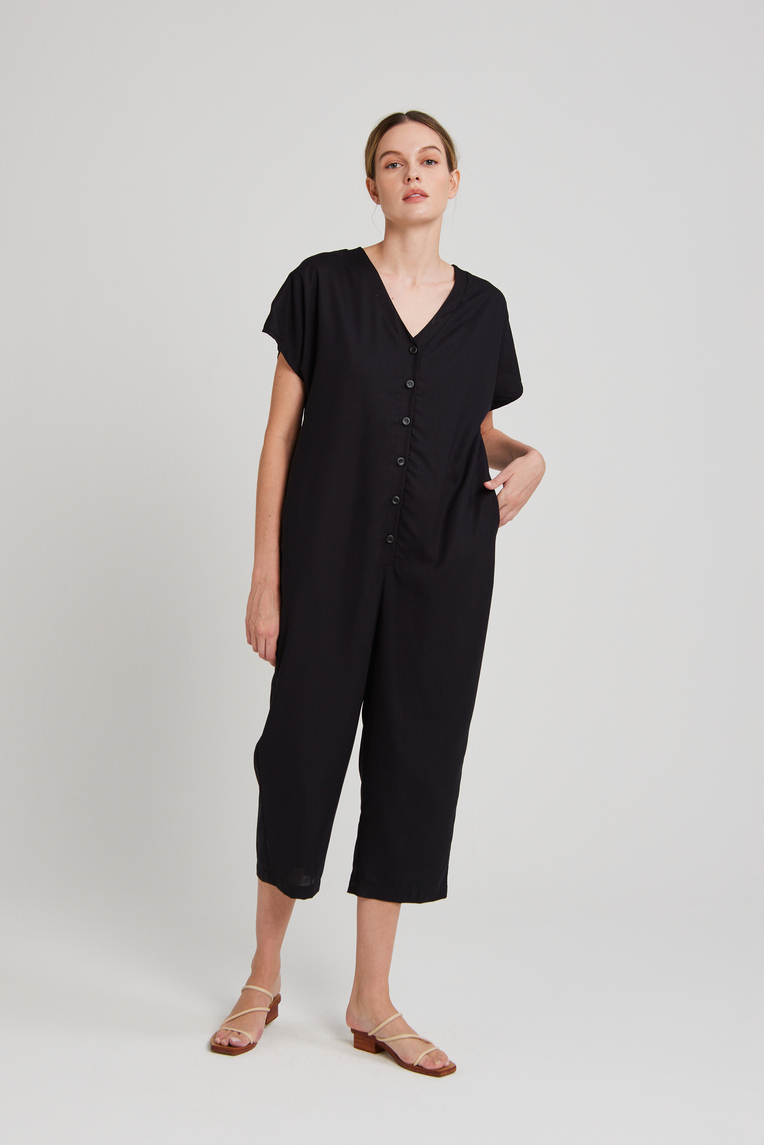 Viscose V-Neck Jumpsuit