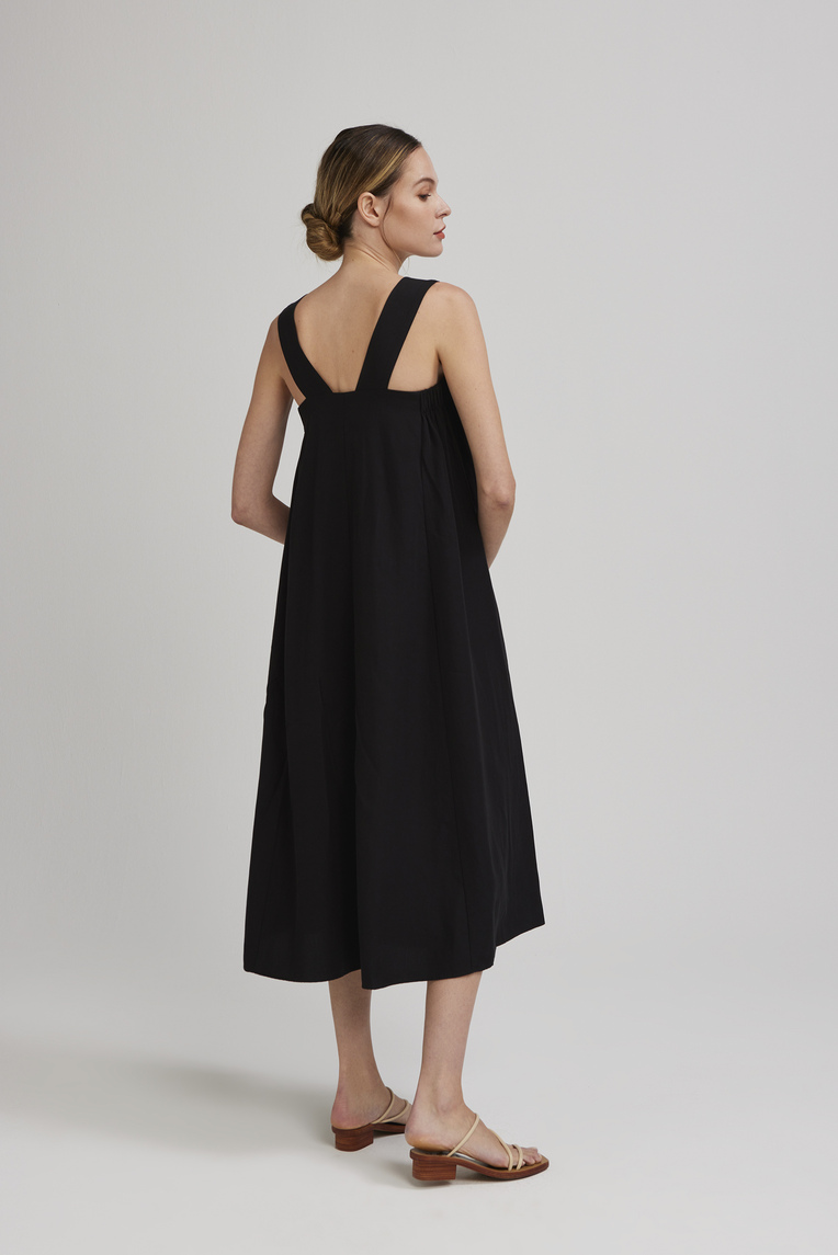 V-Back Gathered Tent Dress