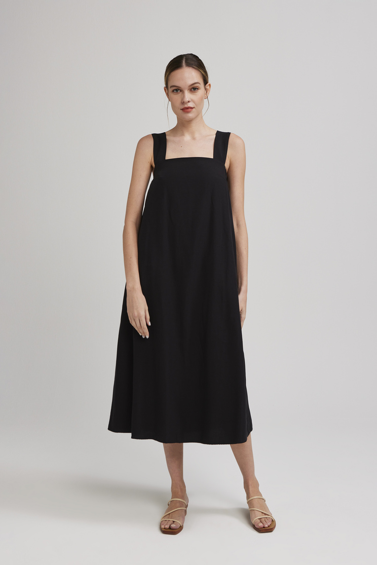 V-Back Gathered Tent Dress