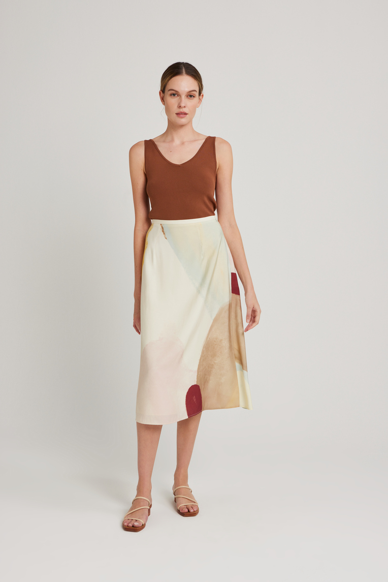 Sleeveless V-Neck Knit Top