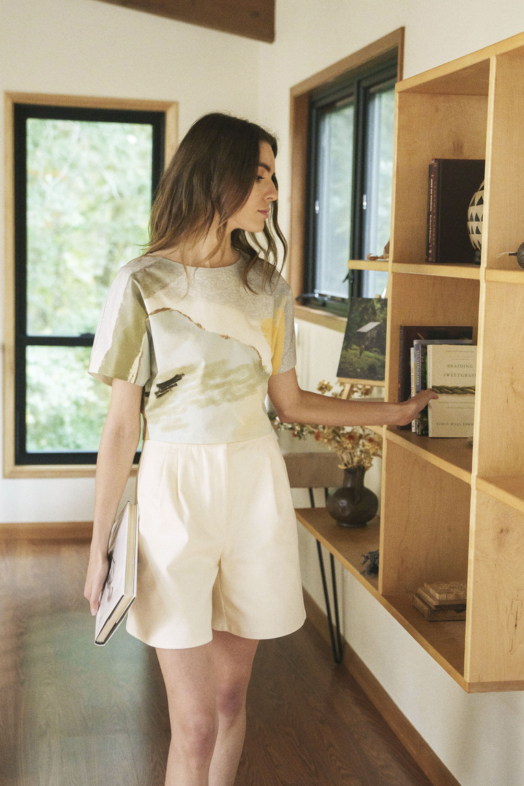 Cotton Twill Pleat Shorts