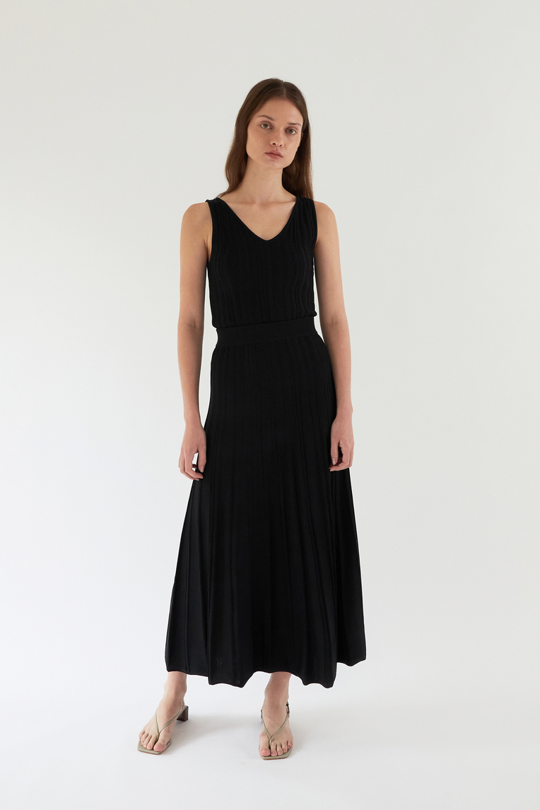 V-Neck Ribbed Knit Top