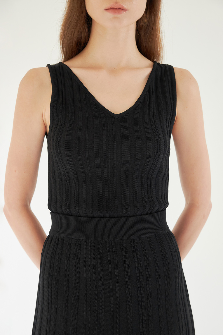 V-Neck Ribbed Knit Top