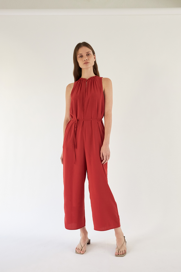 Ruffle Collar Jumpsuit