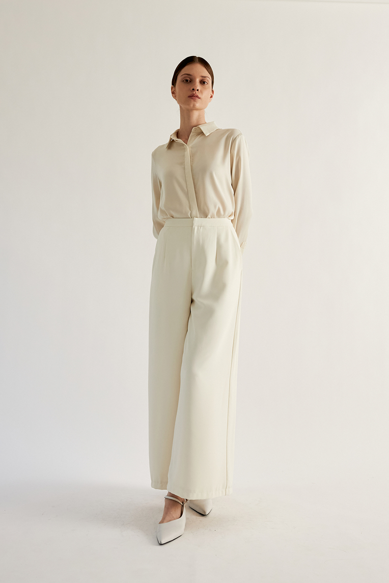 Satin-Finish Button Down Shirt