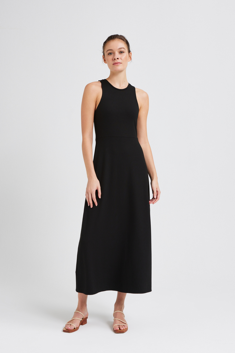 Ribbed Jersey Maxi Dress
