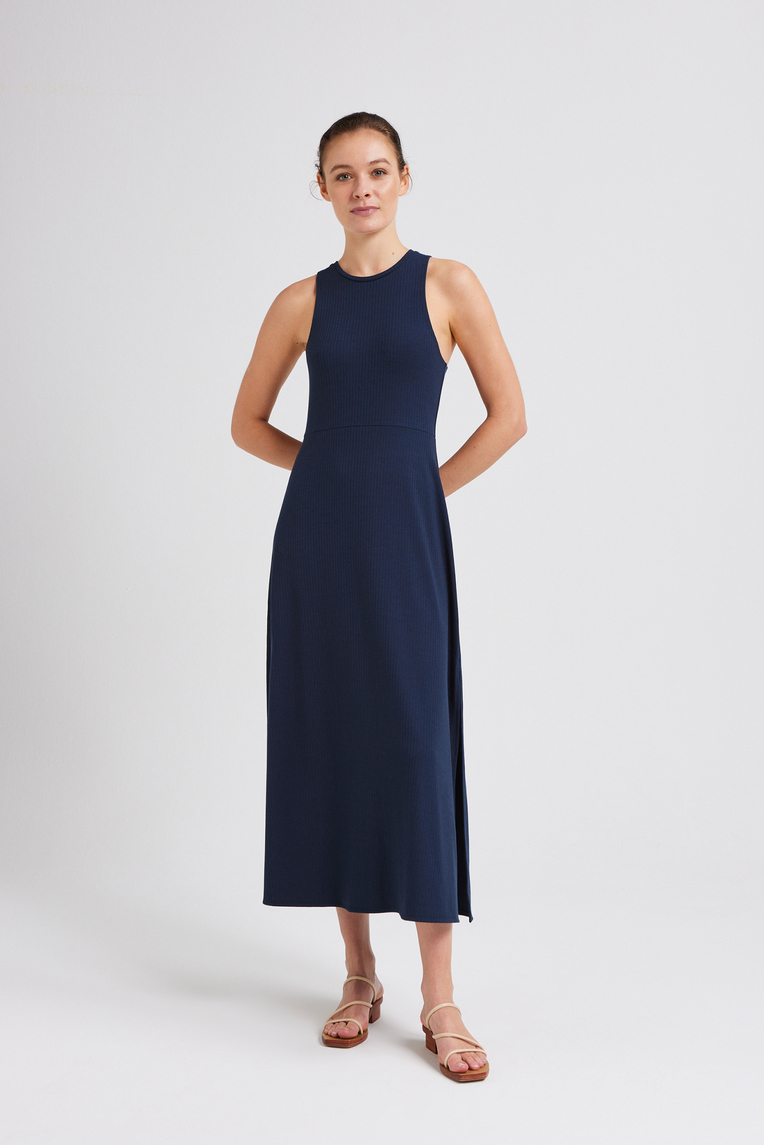 Ribbed Jersey Maxi Dress