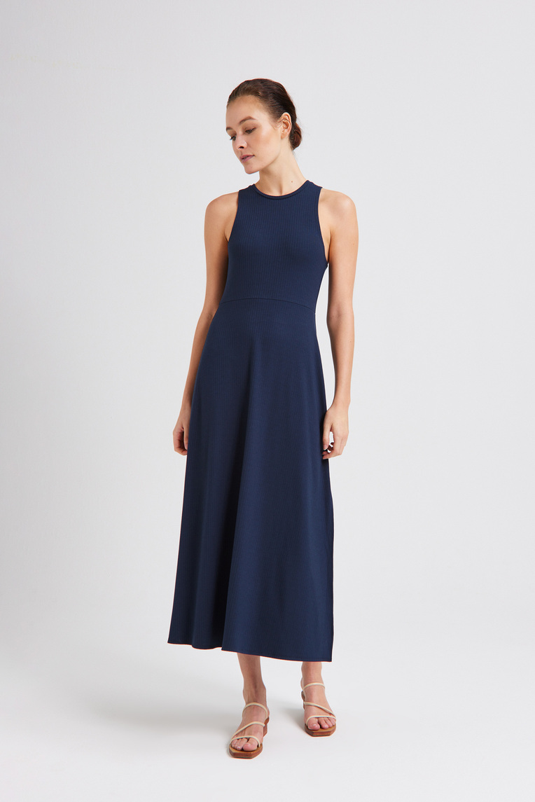 Ribbed Jersey Maxi Dress