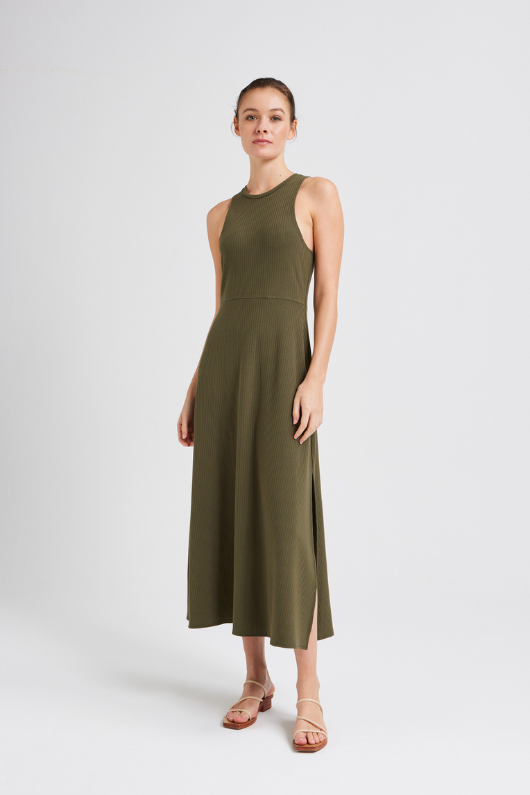 Ribbed Jersey Maxi Dress