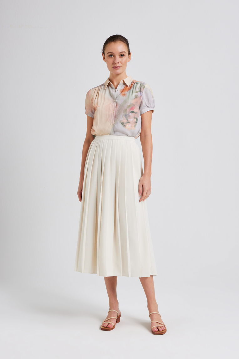 Soleil Gathered Puff-Sleeve Top