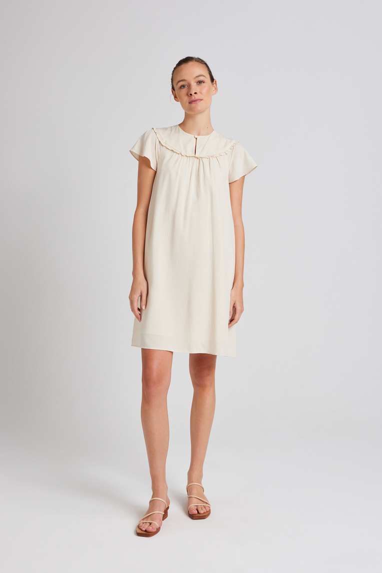 Ruffle Collar Shift Dress