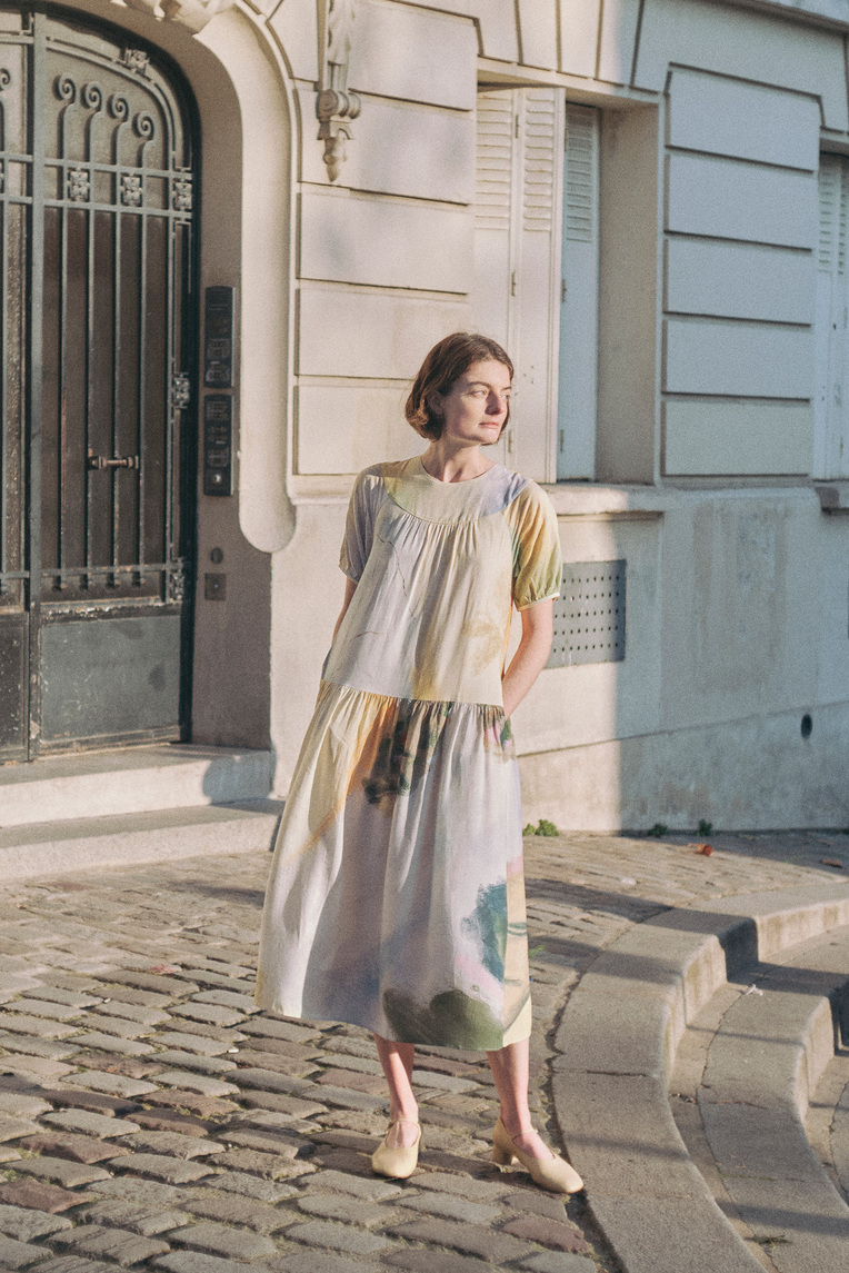 Soleil Rayon Puff Sleeve Dress