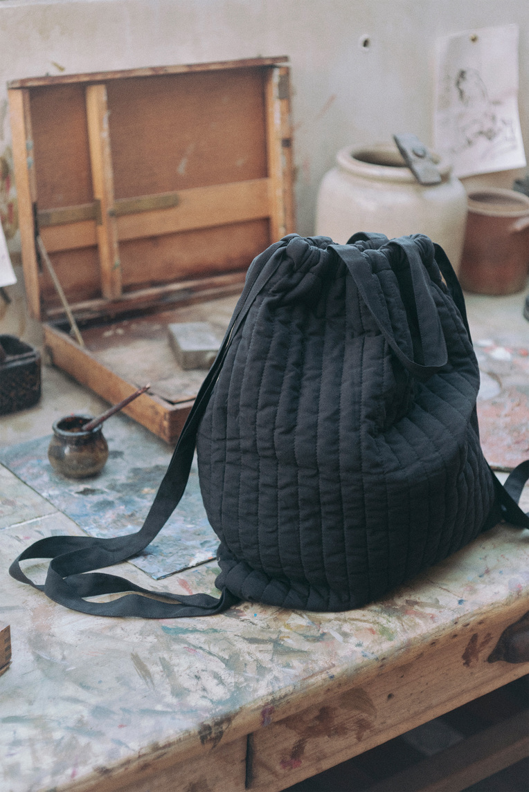 Quilted Drawstring Bag