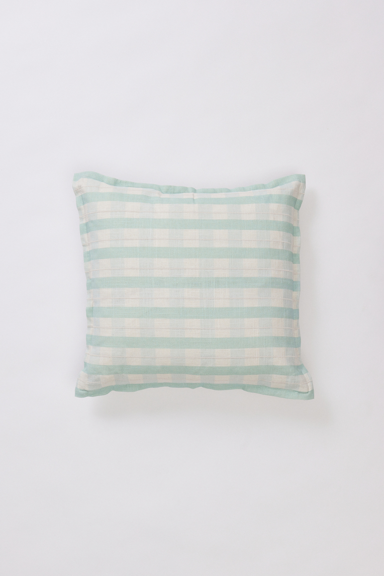Embroidered Plaid Cushion Cover