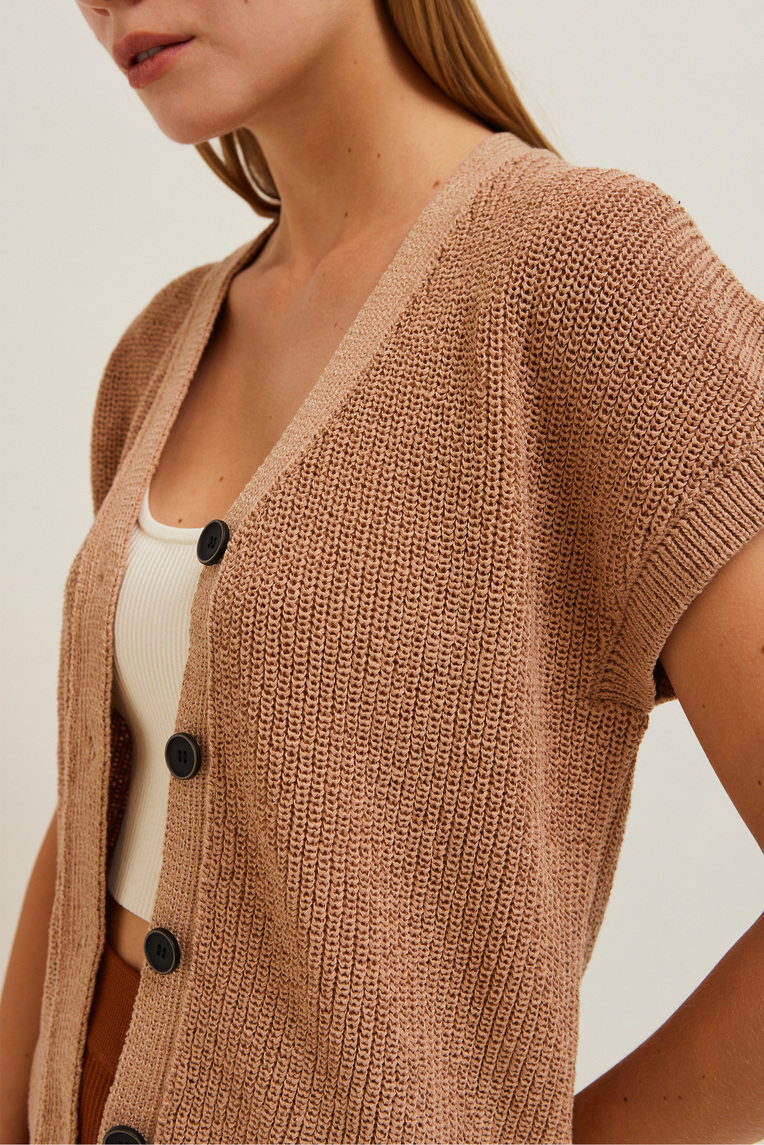 Button Down Chunky Knit Vest