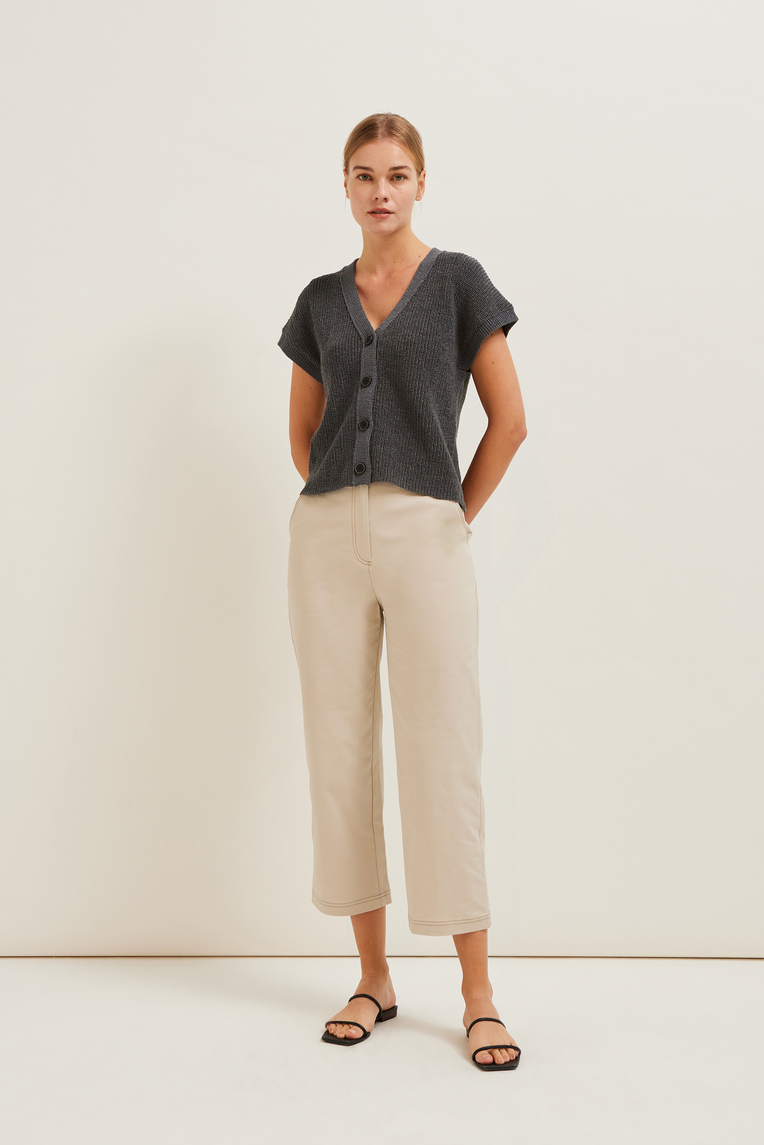 Button Down Chunky Knit Vest