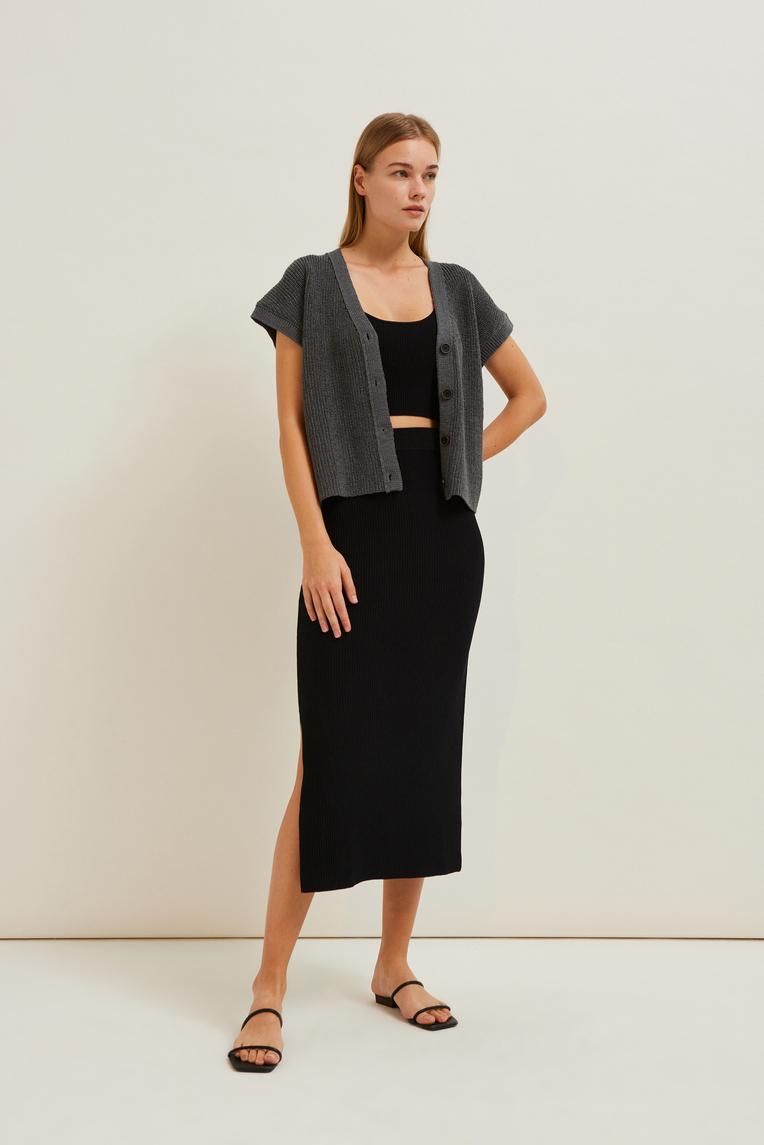 Button Down Chunky Knit Vest