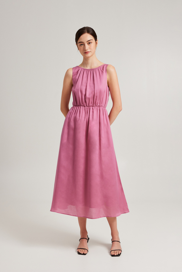 Scoop-Back Midi Dress