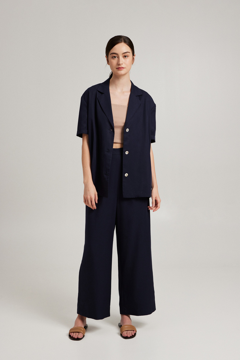 Viscose Relaxed Collared Shirt