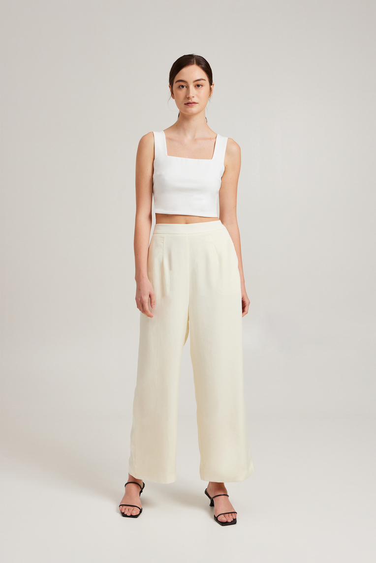 Square-Neck Jersey Crop Top