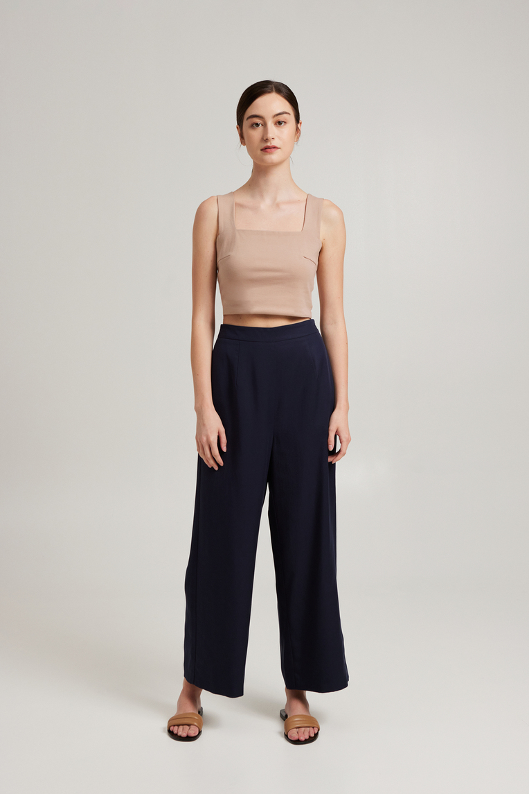 Square-Neck Jersey Crop Top
