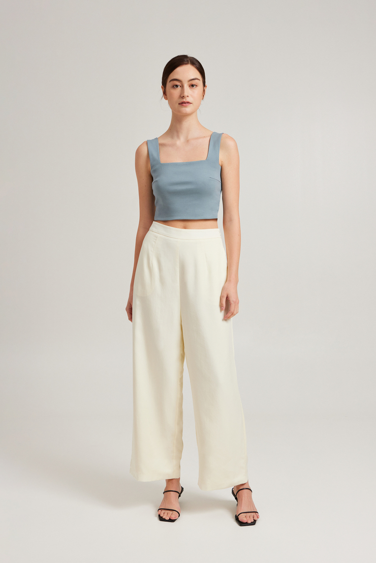 Square-Neck Jersey Crop Top