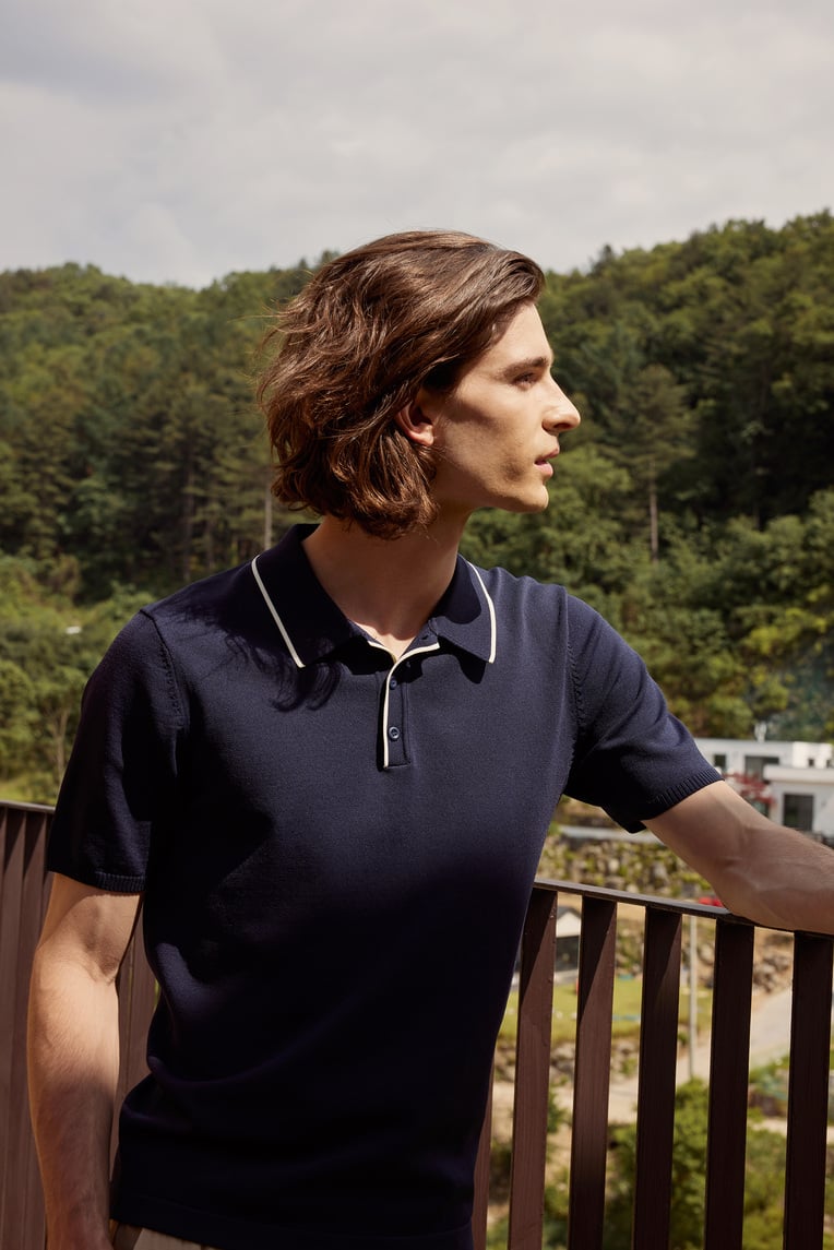 Contrast Collared Shirt