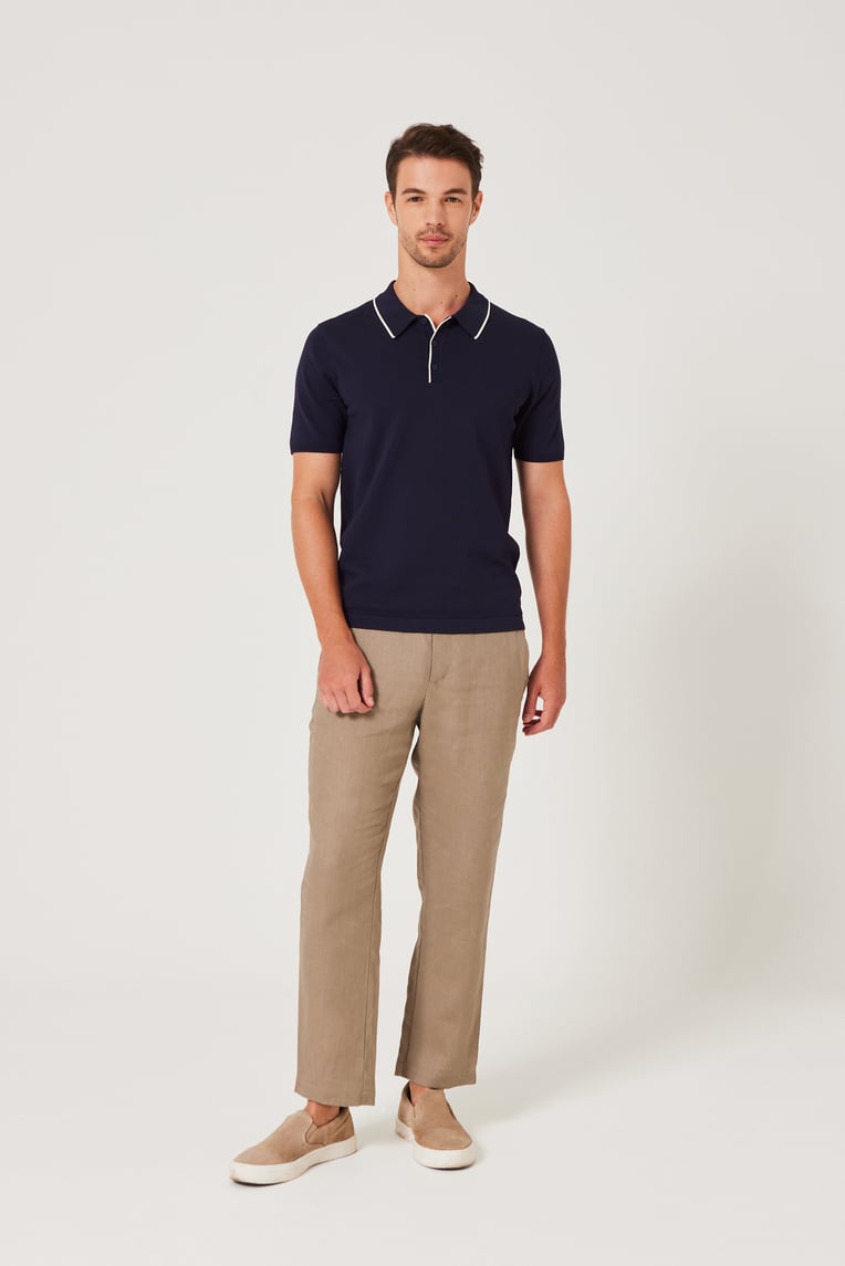 Contrast Collared Shirt