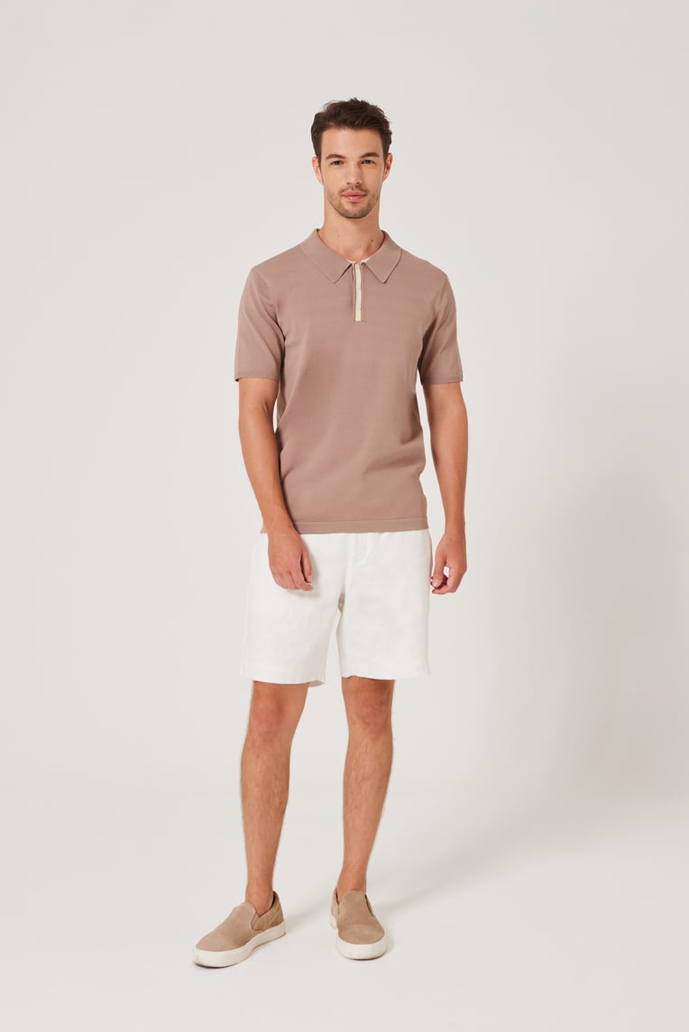 Contrast Placket Knit Top