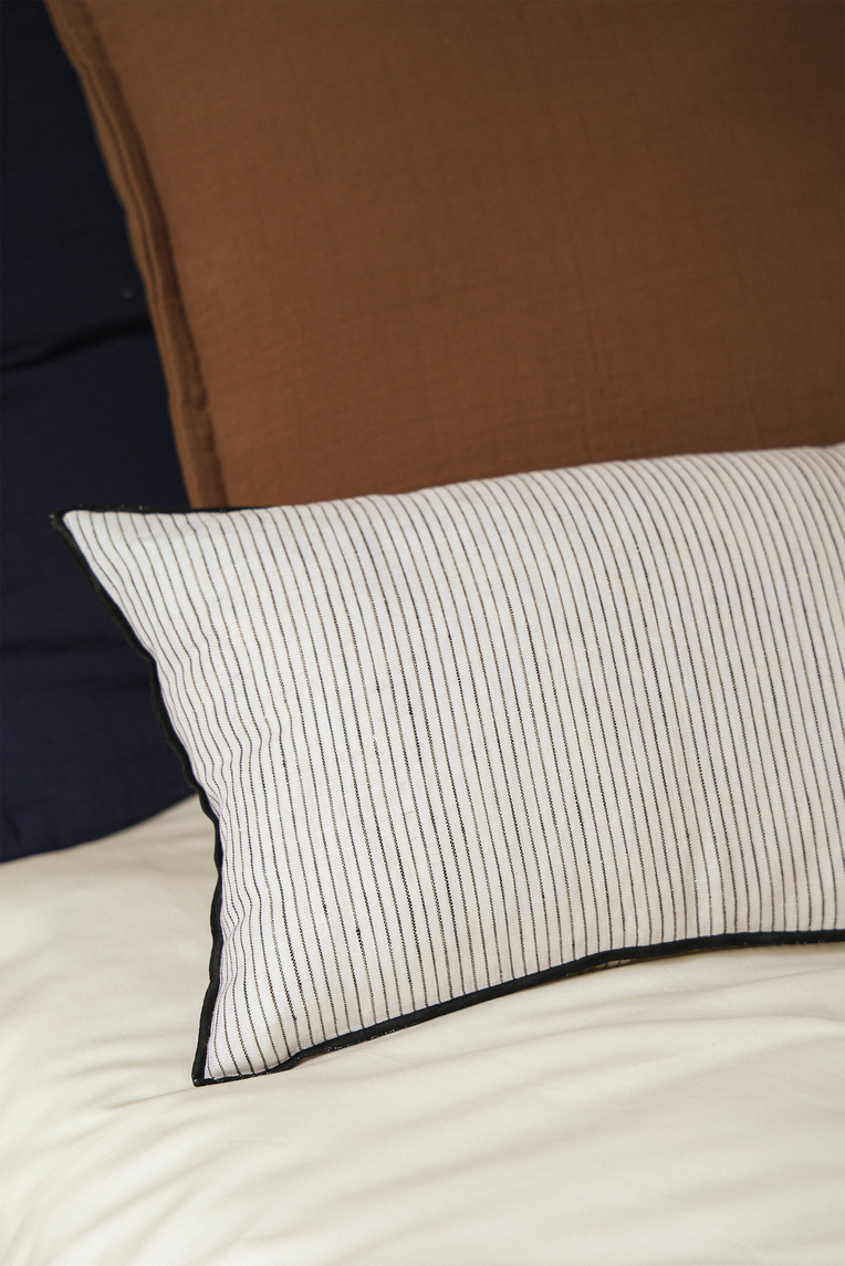 Striped Linen Lumbar Cushion Cover