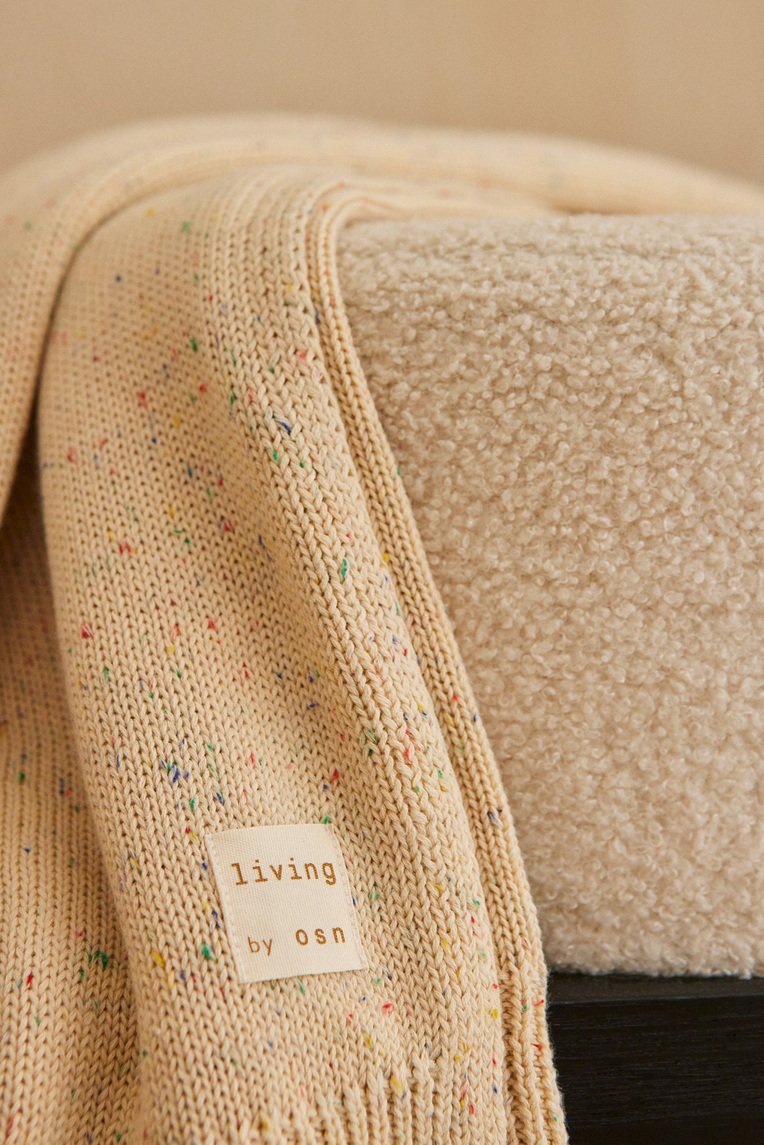 Speckled Knitted Throw Blanket