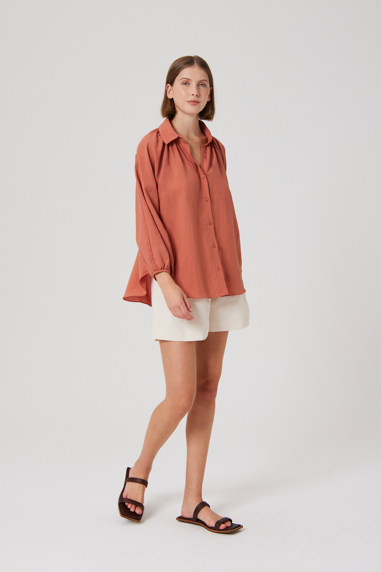 Billowy Puff-Sleeve Shirt