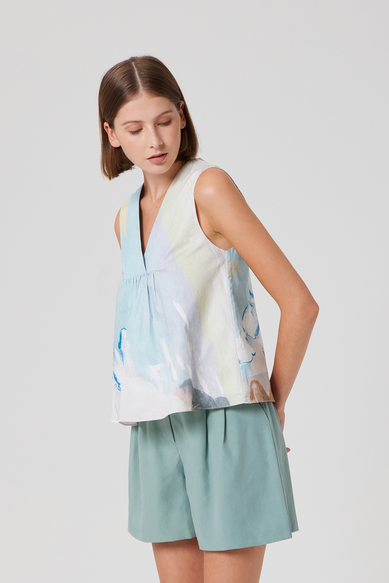 Savour Cotton V-Neck Top