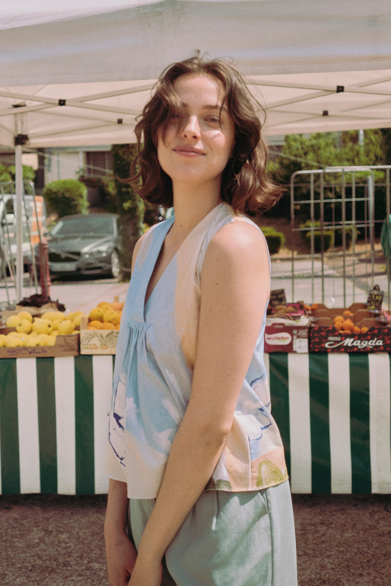 Savour Cotton V-Neck Top